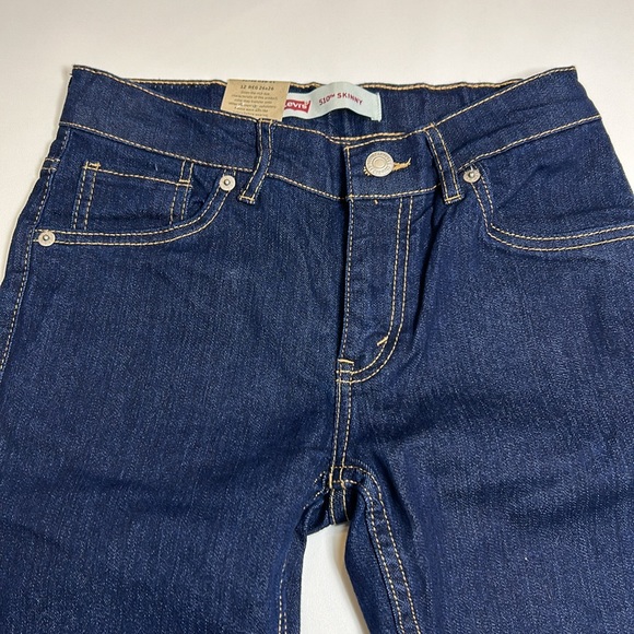 Levi's 510 Skinny Jeans Girls Size 12 Denim 26x26 Kids Button Zipper Blue New - Picture 4 of 8